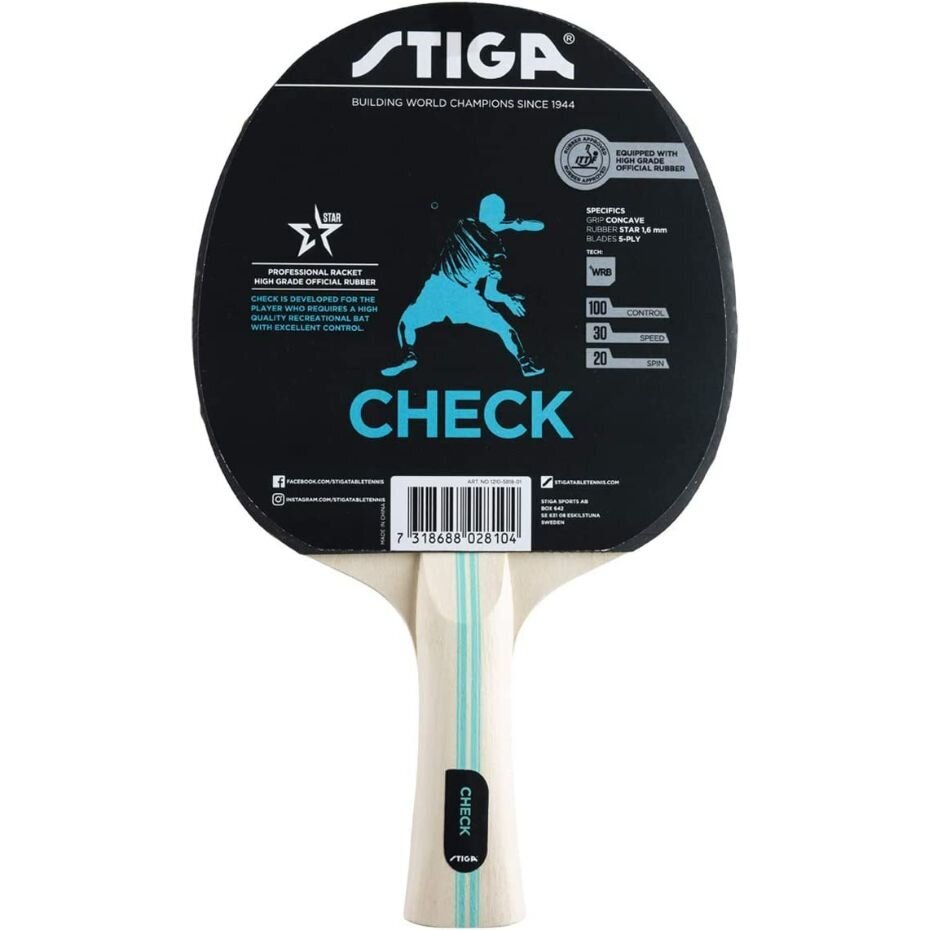 Stiga Check pöytätennismaila hinta ja tiedot | Pingismailat | hobbyhall.fi