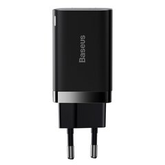 Baseus Super Si Pro Quick Charger USB + USB-C 30W (black) hinta ja tiedot | Puhelimen laturit | hobbyhall.fi