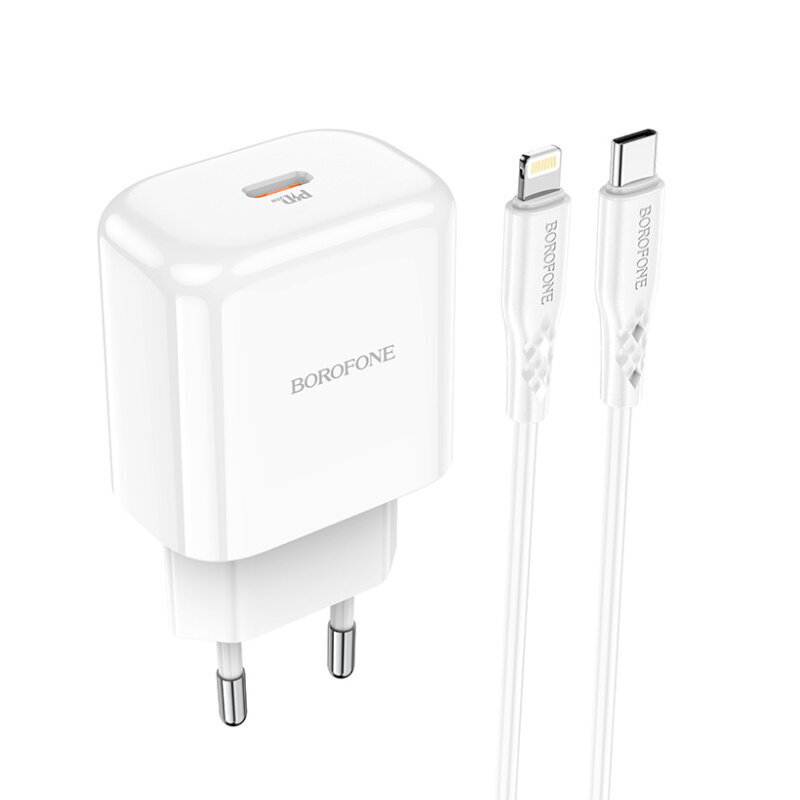 Borofone BN3 20W PD 2.0 QC 3.0 Laturi USB-C + USB-C Lightningiin, 1m hinta ja tiedot | Puhelimen laturit | hobbyhall.fi