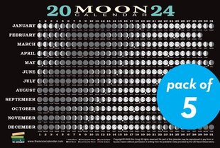 2024 Moon Calendar Card (5 pack): Lunar Phases, Eclipses, and More! hinta ja tiedot | Terveys- ja ravitsemuskirjat | hobbyhall.fi