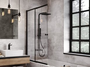 Kylpyhuoneen seinä Besco Easy Slide, musta. hinta ja tiedot | Kylpyhuonetarvikkeet | hobbyhall.fi