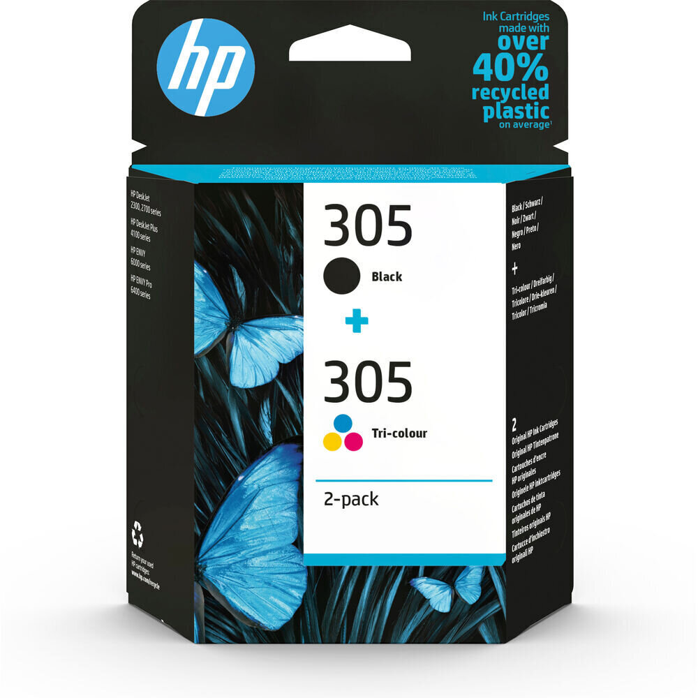 HP 305, musta ja värillinen hinta ja tiedot | Mustekasetit | hobbyhall.fi