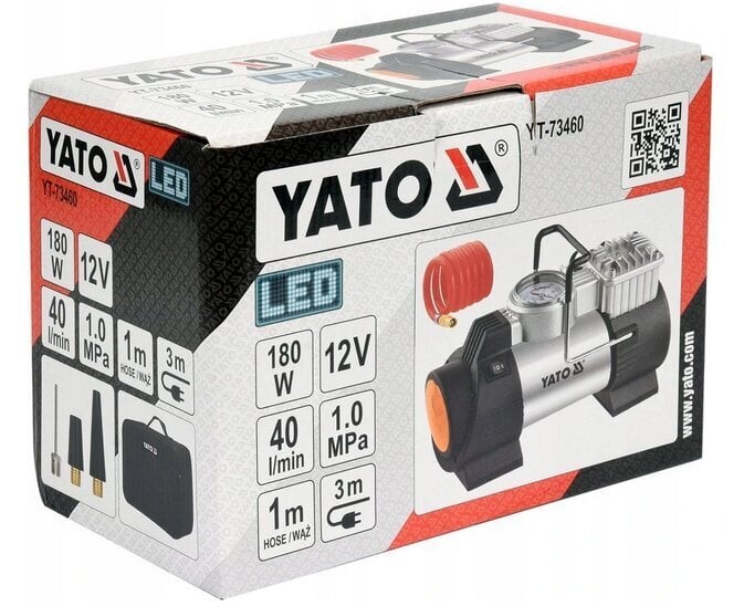 Autokompressori YATO LED-lampulla 12V/180W hinta ja tiedot | Kompressorit | hobbyhall.fi