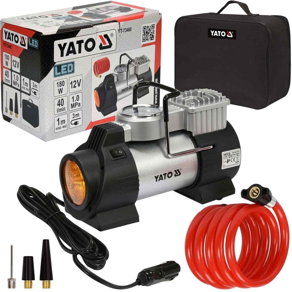 Autokompressori YATO LED-lampulla 12V/180W hinta ja tiedot | Kompressorit | hobbyhall.fi