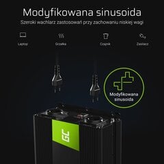 Green Cell Power Inverter 24V - 230V 1500W/3000W hinta ja tiedot | Aggregaatit | hobbyhall.fi