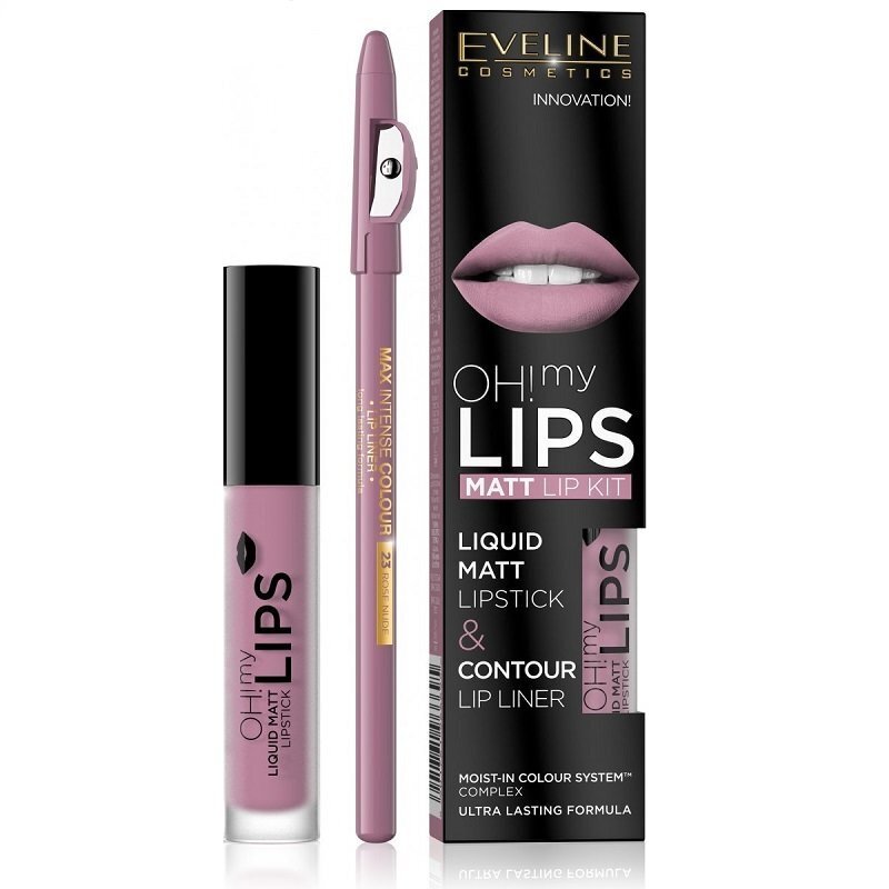 Eveline Oh My Lips Liquid Matt 03 Rose Nude: huulipuna 4,5 ml + huultenrajauskynä 1 kpl. hinta ja tiedot | Huulipunat, huulikiillot ja huulirasvat | hobbyhall.fi