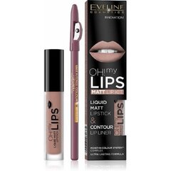 Eveline Oh My Lips Liquid Matt 08 Neutral Nude: huulipuna 4,5 ml + huulien rajauskynä 1 kpl hinta ja tiedot | Huulipunat, huulikiillot ja huulirasvat | hobbyhall.fi