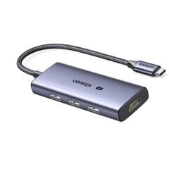 Sovitin UGREEN 50629 CM500 4in1 Type-C Sisään 3USB3.0 HDMI2.1 för HUAWEI Mate40/P50 Samsung S20 hinta ja tiedot | Adapterit | hobbyhall.fi