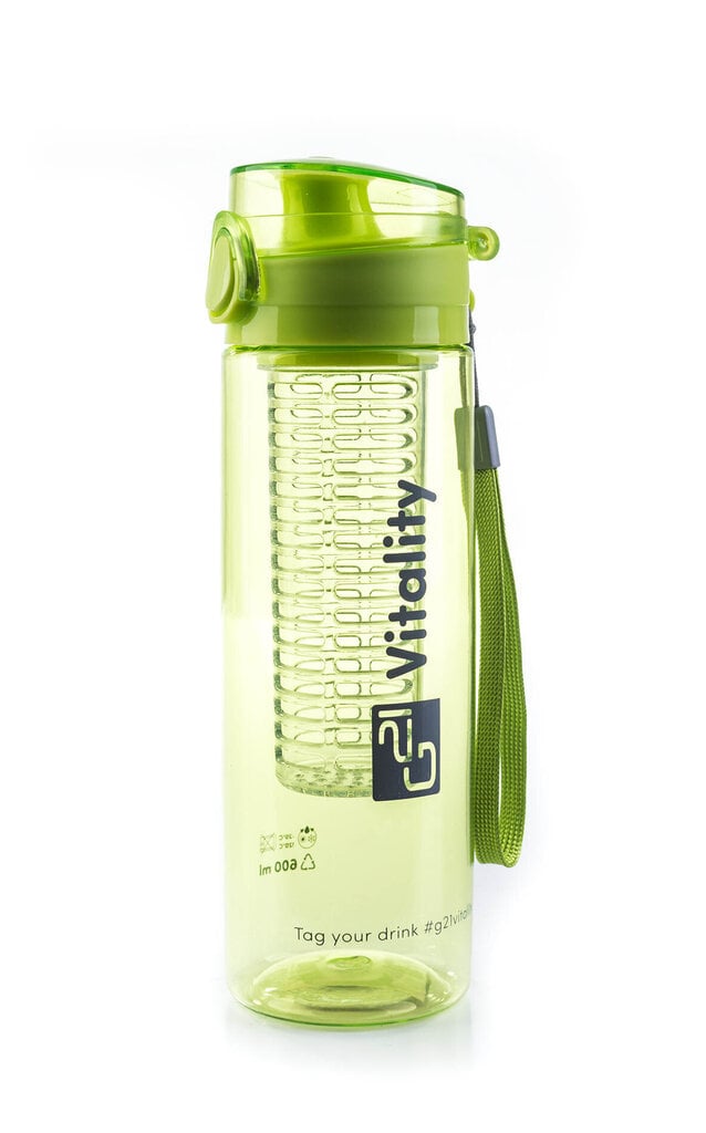 Juomapullo G21 Vitality 600 ml (mehu, smoothie), vihreä. hinta ja tiedot | Juomapullot | hobbyhall.fi