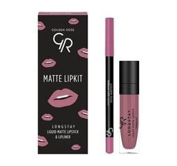 Huulimeikkisarja Golden Rose Longstay Matte Lipkit Warm Nude: matta nestemäinen huulipuna Longstay Liquid Matte Nr 03 5,5 g + huultenrajauskynä Dream Lips Liner Nr 535 1,6 g hinta ja tiedot | Huulipunat, huulikiillot ja huulirasvat | hobbyhall.fi