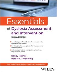 Essentials of Dyslexia Assessment and Intervention 2nd edition hinta ja tiedot | Yhteiskunnalliset kirjat | hobbyhall.fi