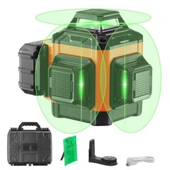 Itse tasoittuva laseritaso, Vevor, 3 x 360°, 30 m hinta ja tiedot | Käsityökalut | hobbyhall.fi