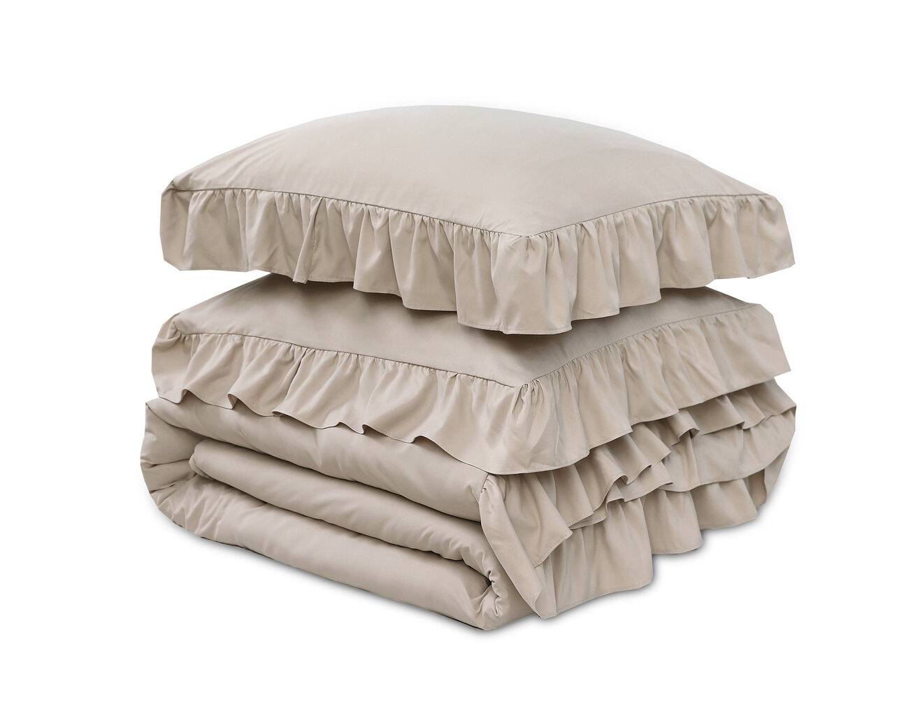 Vuodevaatteet Ruffles 140x220cm, kerma hinta ja tiedot | Pussilakanat ja tyynyliinat | hobbyhall.fi