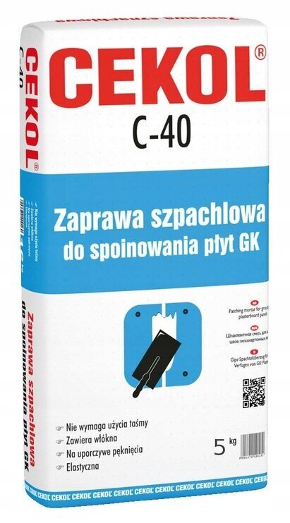 Saumauslaasti kipsilevyjen saumojen täyttämiseen C-40 5kg hinta ja tiedot | Laastit ja kitit | hobbyhall.fi