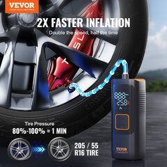 Mini kannettava ilmakompressori Vevor, 2600 mAh, 160 PSI hinta ja tiedot | Lisätarvikkeet autoiluun | hobbyhall.fi