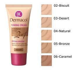 Dermacol Toning Cream 2in1 BB-voide 30 ml, Biscuit hinta ja tiedot | Meikkivoiteet ja puuterit | hobbyhall.fi