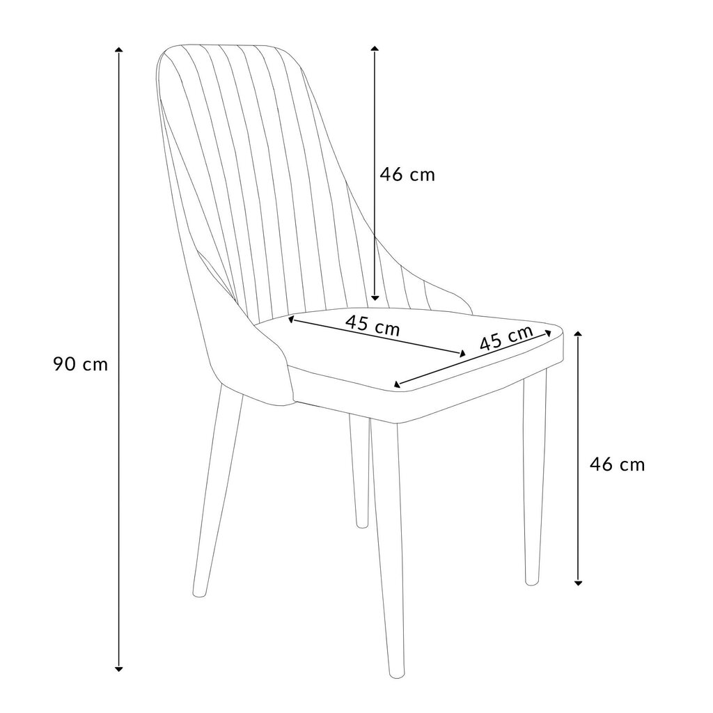 LOUIS Vihreä tuoli 44x59x88 cm hinta ja tiedot | Ruokapöydän tuolit | hobbyhall.fi