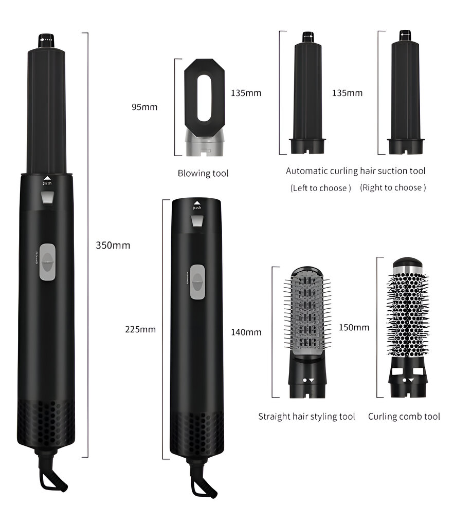 Hiustenkuivaaja 5in1 Livman WT-168 hinta ja tiedot | Suoristusraudat ja kihartimet | hobbyhall.fi