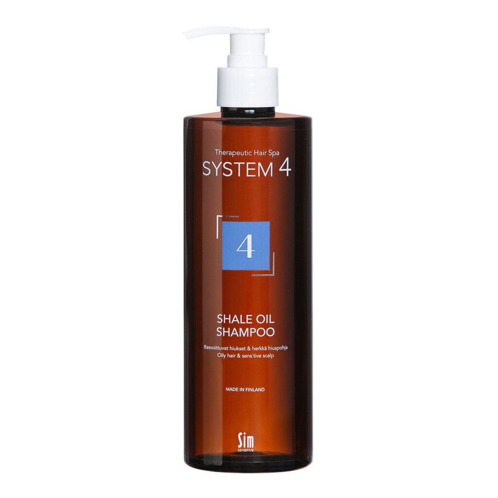 System4 4 Shampoo rasvoittuvalle hiuspohjalle 500 ml hinta ja tiedot | Shampoot | hobbyhall.fi