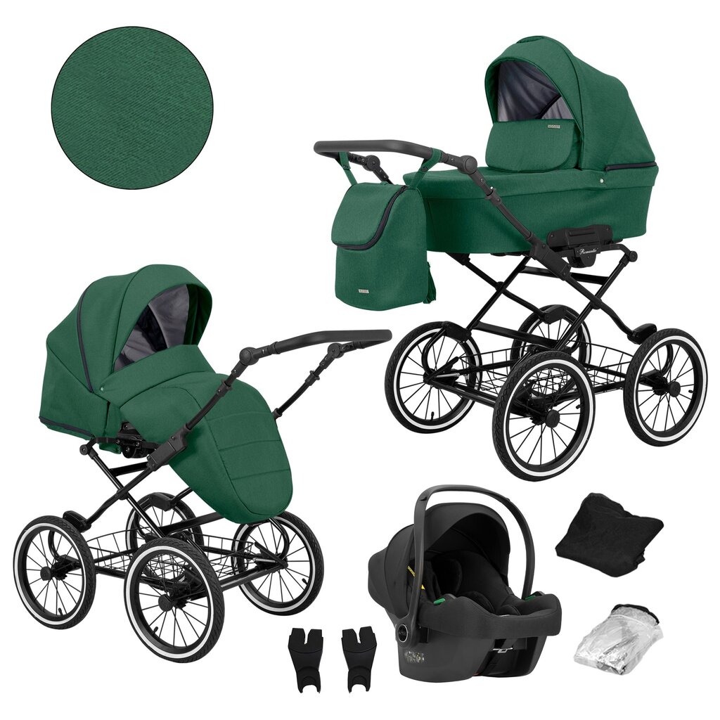 Lastenvaunut Romantic Kunert 3in1 Green hinta ja tiedot | Vaunut ja rattaat | hobbyhall.fi