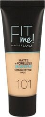 Maybelline Fit Me Matte & Poreless 101 True Ivory, 30 ml hinta ja tiedot | Maybelline Meikit | hobbyhall.fi
