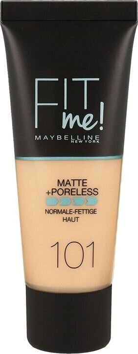 Maybelline Fit Me Matte & Poreless 101 True Ivory, 30 ml hinta ja tiedot | Meikkivoiteet ja puuterit | hobbyhall.fi