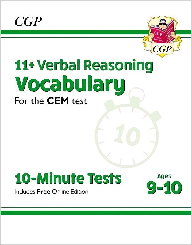 11plus CEM 10-Minute Tests: Verbal Reasoning Vocabulary - Ages 9-10 (with Online Edition) hinta ja tiedot | Lasten tietokirjat | hobbyhall.fi