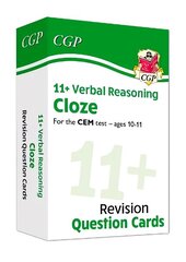 11plus CEM Revision Question Cards: Verbal Reasoning Cloze - Ages 10-11 hinta ja tiedot | Lasten tietokirjat | hobbyhall.fi