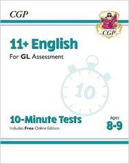 11plus GL 10-Minute Tests: English - Ages 8-9 (with Online Edition) hinta ja tiedot | Vieraiden kielten oppimateriaalit | hobbyhall.fi