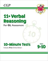 11plus GL 10-Minute Tests: Verbal Reasoning - Ages 9-10 (with Online Edition) hinta ja tiedot | Lasten tietokirjat | hobbyhall.fi