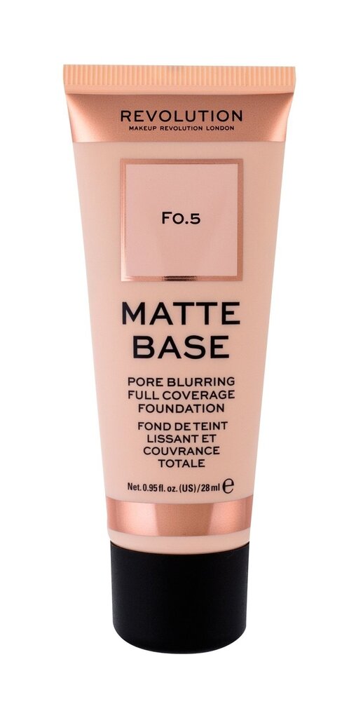 Makeup Revolution London Matte Base meikkivoide 28 ml, F5 hinta ja tiedot | Meikkivoiteet ja puuterit | hobbyhall.fi