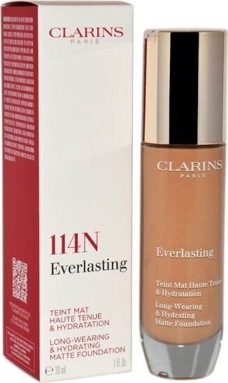 Clarins Everlasting meikkivoide 114N Cappuccino Foundation, 30 ml. hinta ja tiedot | Meikkivoiteet ja puuterit | hobbyhall.fi