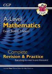 A-Level Maths Edexcel Complete Revision & Practice (with Online Edition & Video Solutions) hinta ja tiedot | Talouskirjat | hobbyhall.fi