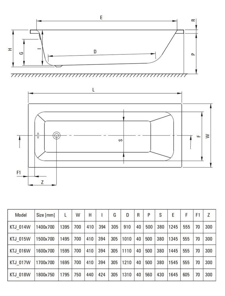 Akryylinen kylpyamme Deante Prizma, 160x70 cm. hinta ja tiedot | Kylpyammeet | hobbyhall.fi