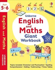 Usborne English and Maths Giant Workbook 5-6 hinta ja tiedot | Vauvakirjat | hobbyhall.fi