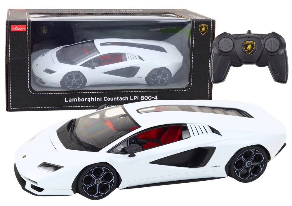 Lamborghini Countach LPI 800-4 kauko-ohjattava auto 1:14, valkoinen hinta ja tiedot | Poikien lelut | hobbyhall.fi