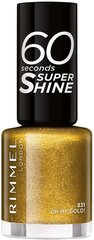 Rimmel London 60 Seconds Super Shine kynsilakka 8 ml, 831 Oh My Gold! hinta ja tiedot | Rimmel Hajuvedet ja kosmetiikka | hobbyhall.fi