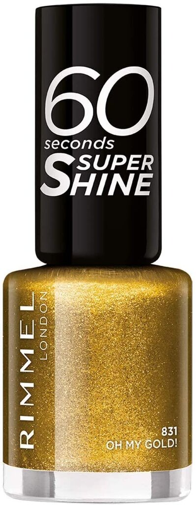 Rimmel London 60 Seconds Super Shine kynsilakka 8 ml, 831 Oh My Gold! hinta ja tiedot | Kynsilakat ja kynsienhoitotuotteet | hobbyhall.fi