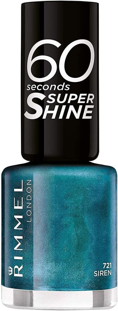 Rimmel London 60 Seconds Super Shine kynsilakka 8 ml, 721 Siren hinta ja tiedot | Kynsilakat ja kynsienhoitotuotteet | hobbyhall.fi