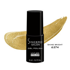 Geelikynsilakka "Sincero Salon", 6 ml, SHINE BRIGHT, 6274 hinta ja tiedot | Kynsilakat ja kynsienhoitotuotteet | hobbyhall.fi