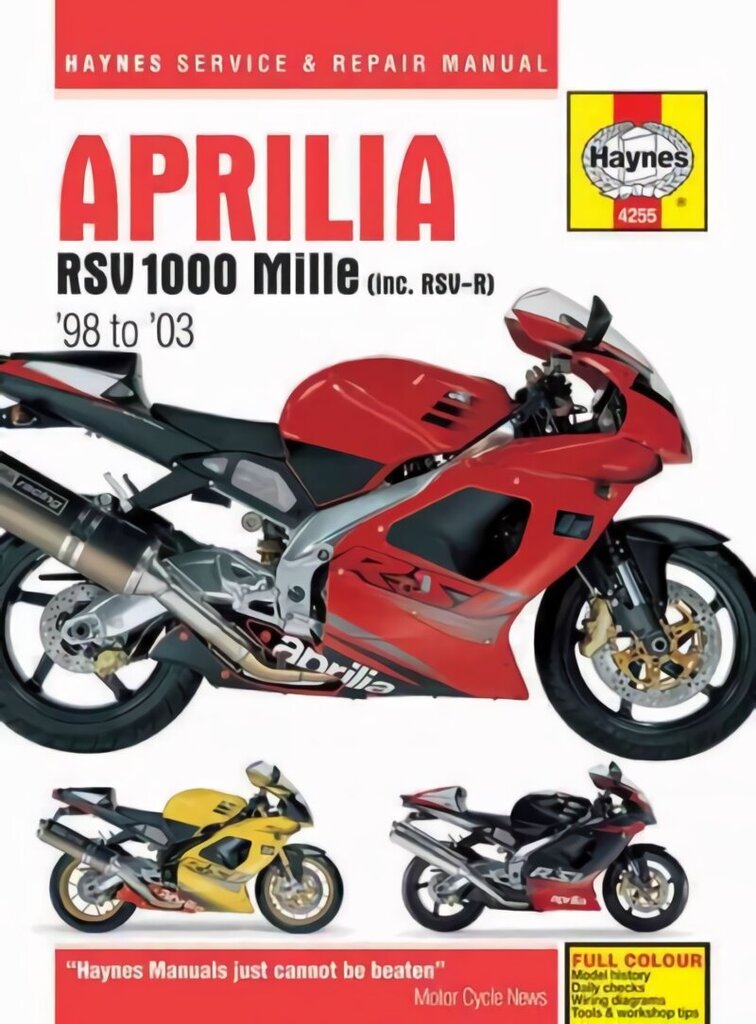 Aprilia RSV 1000 Mille (98 -03): 98-03 hinta ja tiedot | Matkakirjat ja matkaoppaat | hobbyhall.fi