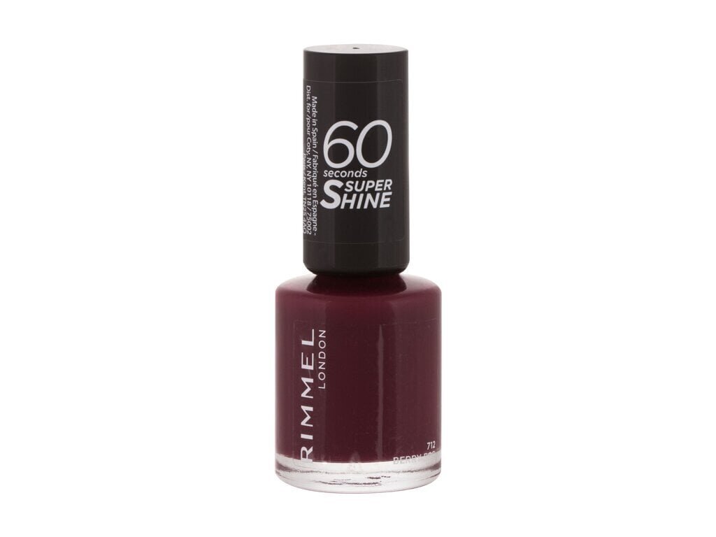 Rimmel London 60 Seconds Super Shine kynsilakka 8 ml, 712 Berry Pop hinta ja tiedot | Kynsilakat ja kynsienhoitotuotteet | hobbyhall.fi