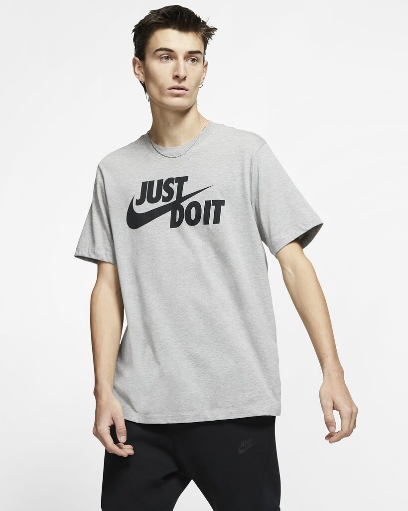 Nike miesten T-paita NSW TEE JUST DO IT SWOOSH, tummanharmaa hinta ja tiedot | Miesten T-paidat | hobbyhall.fi
