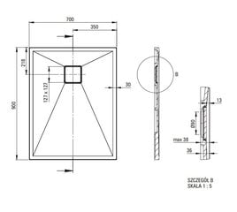 Suihkun suorakulmainen suihkujalusta Deante Correo, 90x70 cm hinta ja tiedot | Suihkualtaat | hobbyhall.fi