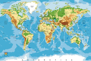 Seinämaalaukset - maailmankartta hinta ja tiedot | Valokuvatapetit | hobbyhall.fi