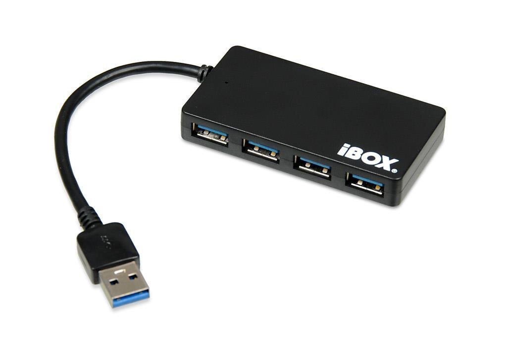 I-BOX HUB USB 3.0 SLIM, 4 liitintä, musta. hinta ja tiedot | Adapterit | hobbyhall.fi