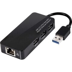 CLUB 3D USB 3.0 3-Port Hub with GB Ether hinta ja tiedot | Adapterit | hobbyhall.fi