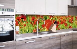 Liimavalokuvatapetti laminoidulla - Red poppy, 260x60 cm hinta ja tiedot | Valokuvatapetit | hobbyhall.fi