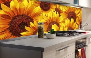 Laminoidut valokuvatapetit keittiöön, Auringonkukat V2, 180x60 cm hinta ja tiedot | Valokuvatapetit | hobbyhall.fi