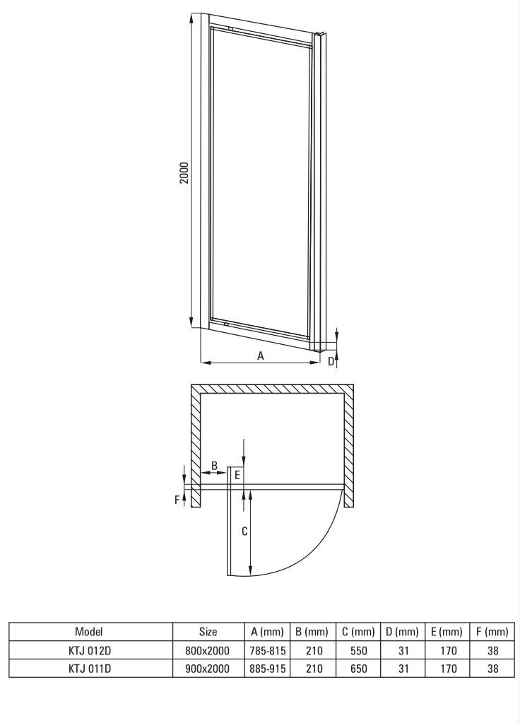 Deante Jasmin plus suihkuovi, Chrome, 90 cm hinta ja tiedot | Suihkuseinät ja -ovet | hobbyhall.fi